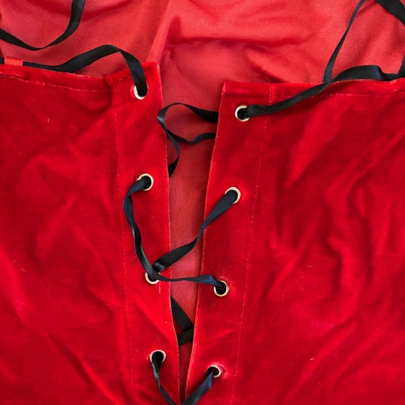 Sexy Mrs Claus Costume Mini Dress with Flashing LED Lights Size XL - Picture 6 of 10